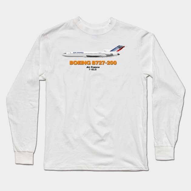 Boeing B727-200 - Air France Long Sleeve T-Shirt by TheArtofFlying